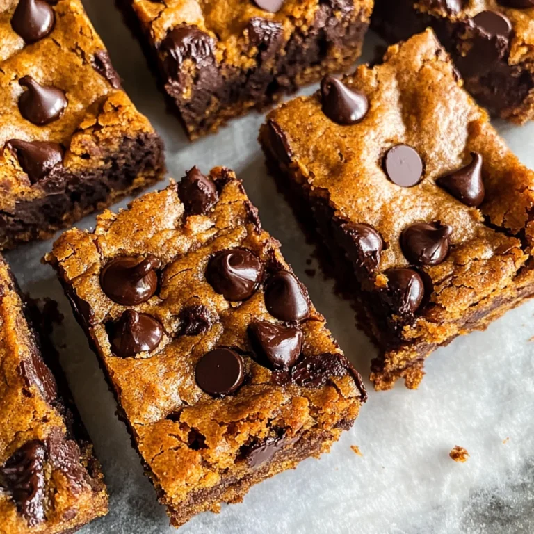 Fudgy Pumpkin Chocolate Chip Bars (Pumpkin Blondies)