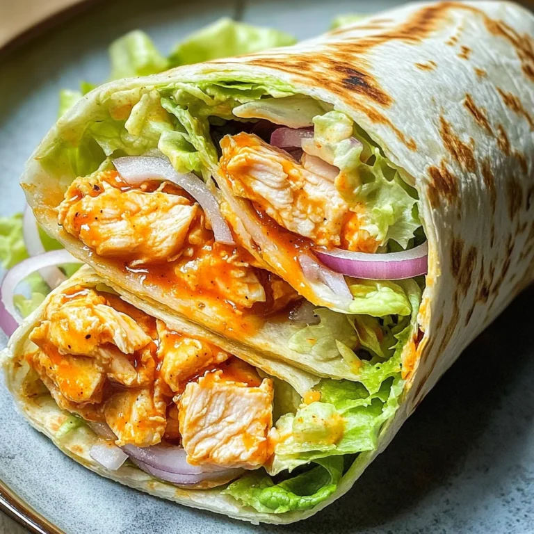Healthier Buffalo Chicken Caesar Wraps