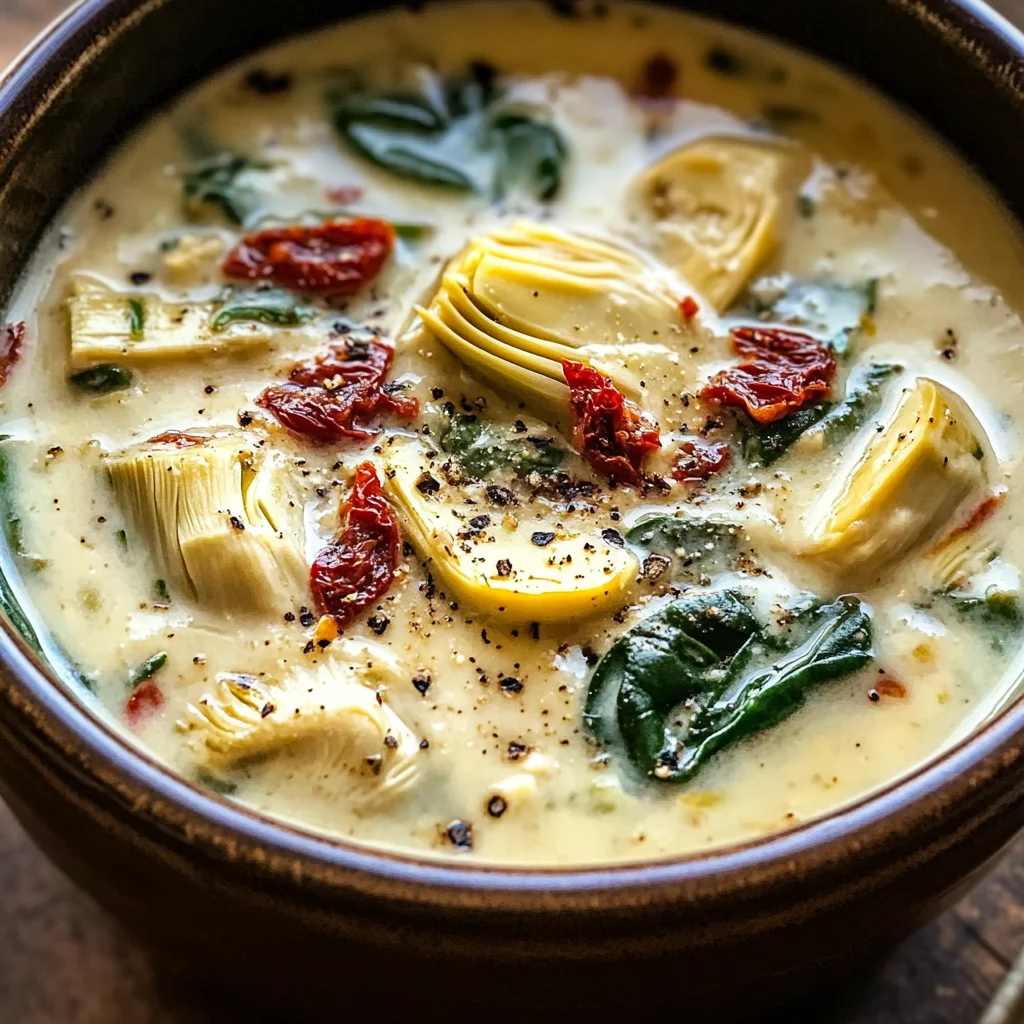Lemony Tuscan Artichoke Soup