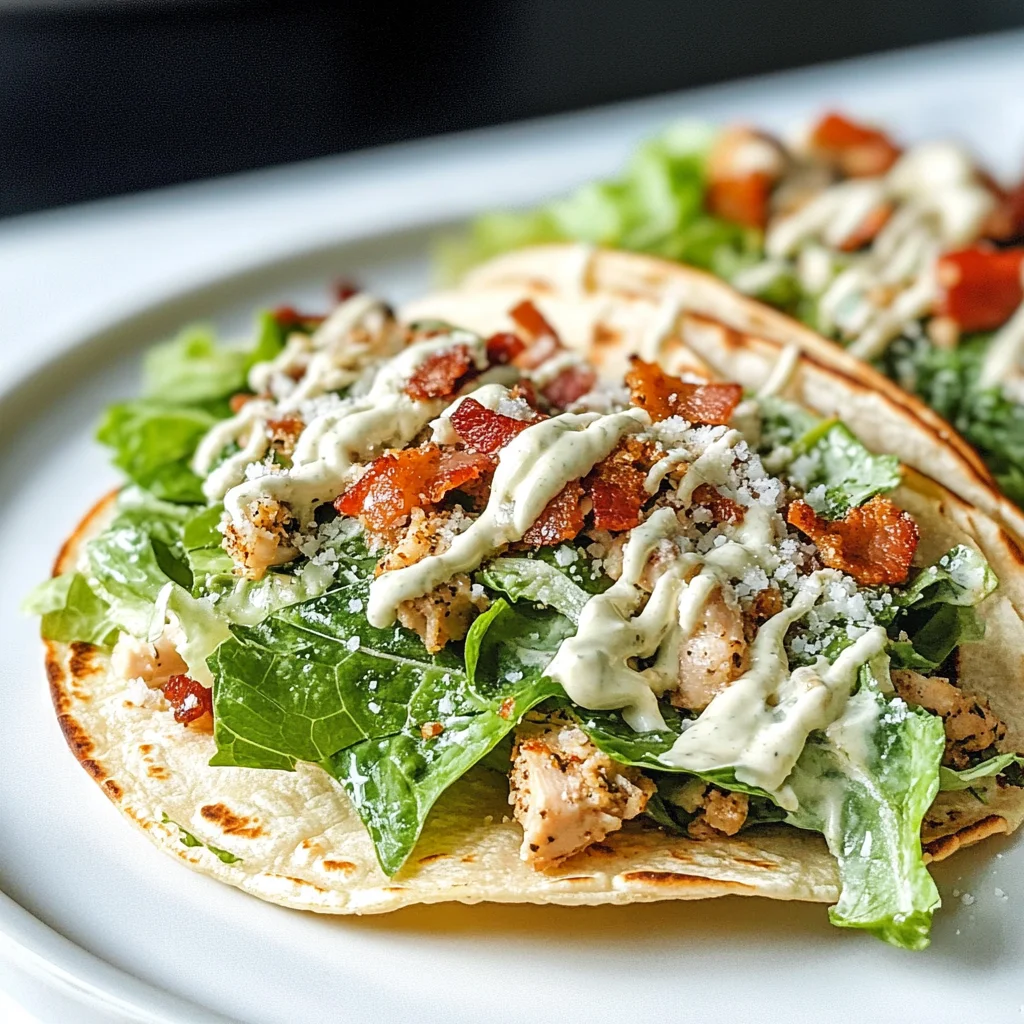 Smash Chicken Caesar Tacos