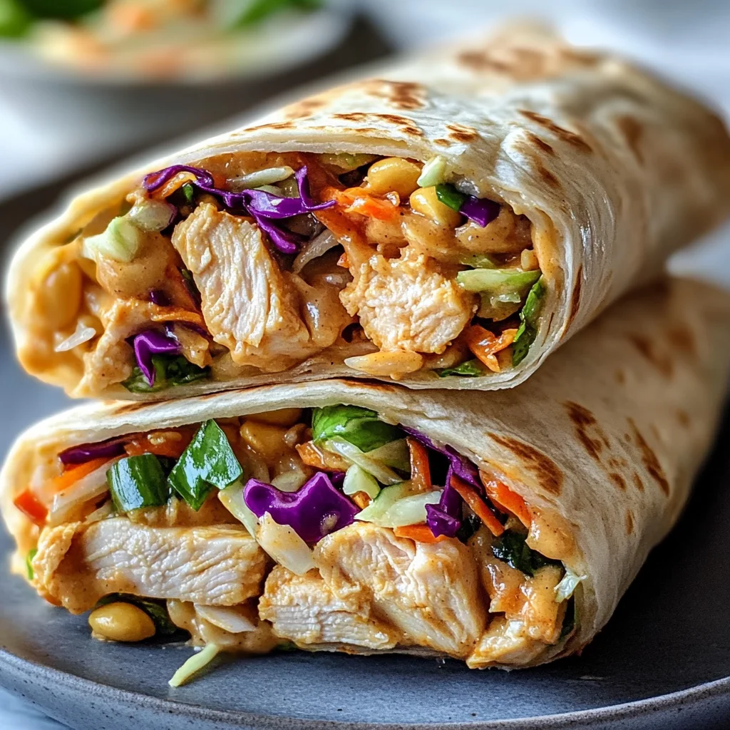 Thai Peanut Chicken Wraps