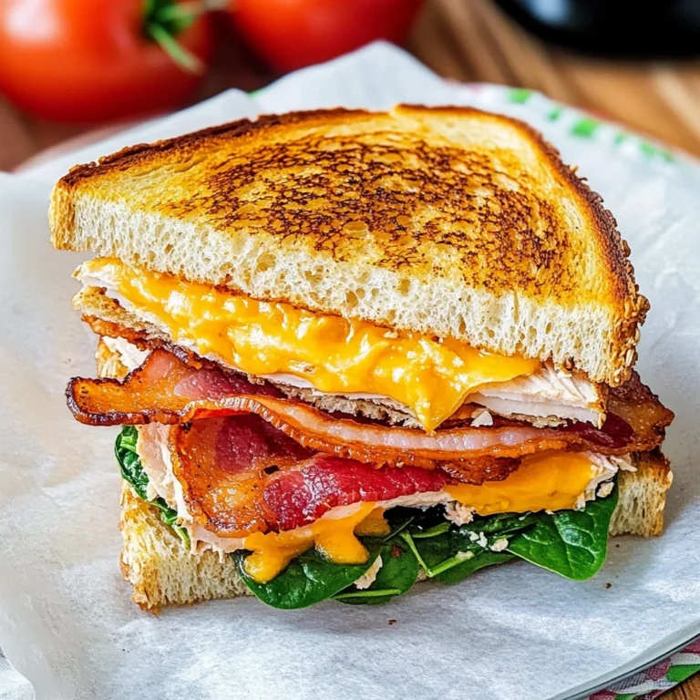 Turkey Melt with Cheddar, Spinach, and Bacon