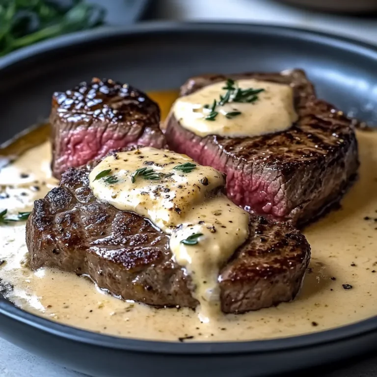 Steak with Garlic Cream Sauce