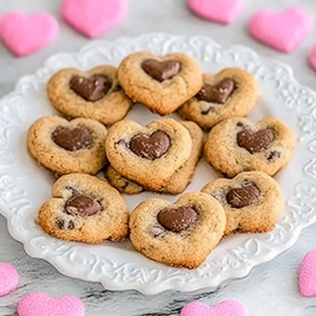 Heart Shaped Chocolate Chip Cookies