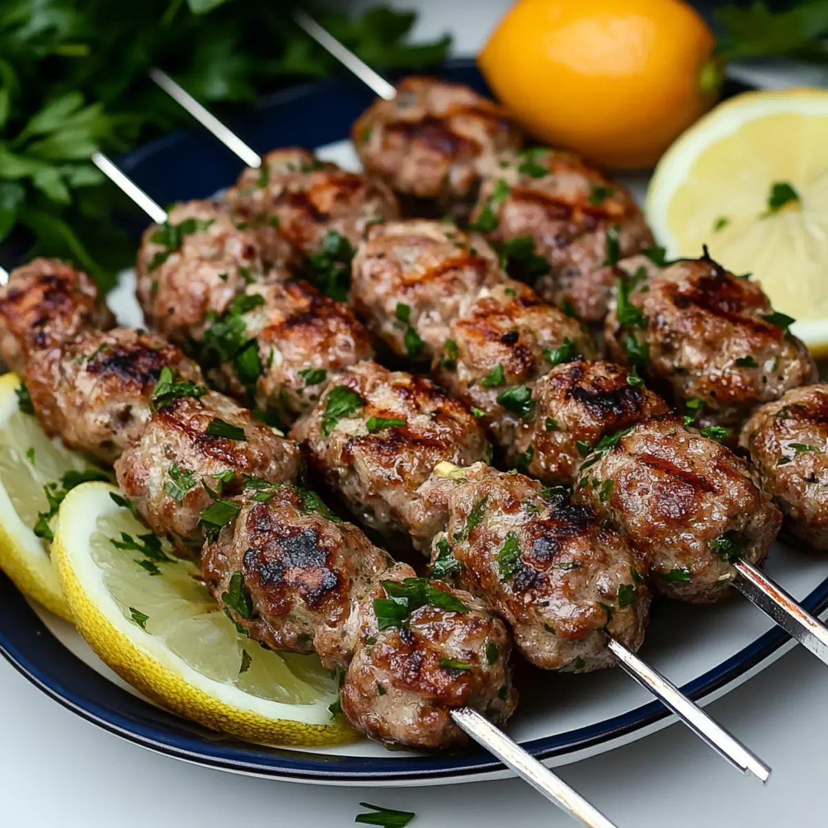 Grilled Ground Turkey Kofta Kebabs