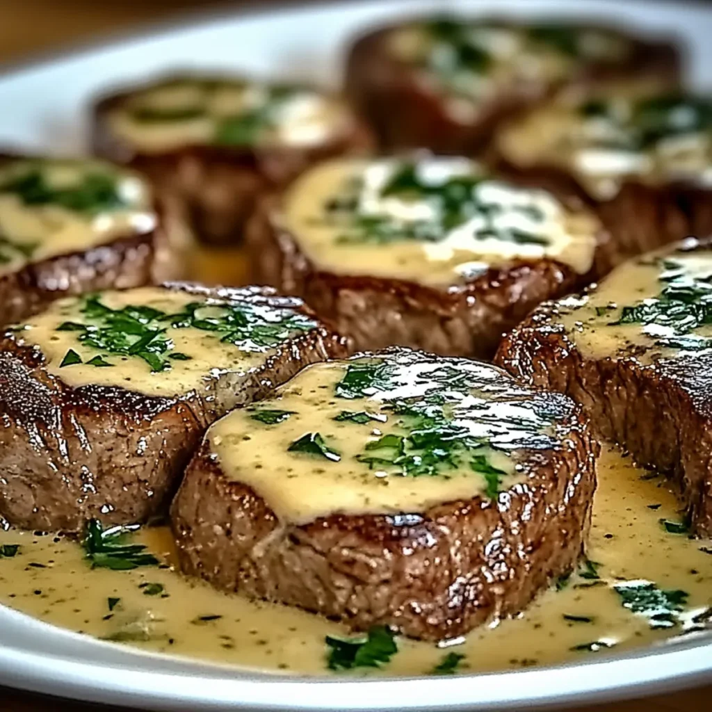 Steak with Creamy Garlic Sauce