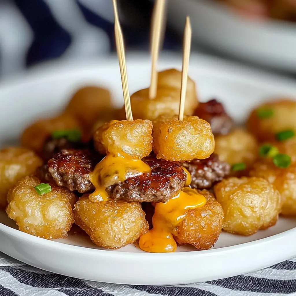 Tater Tot Cheeseburger Bites