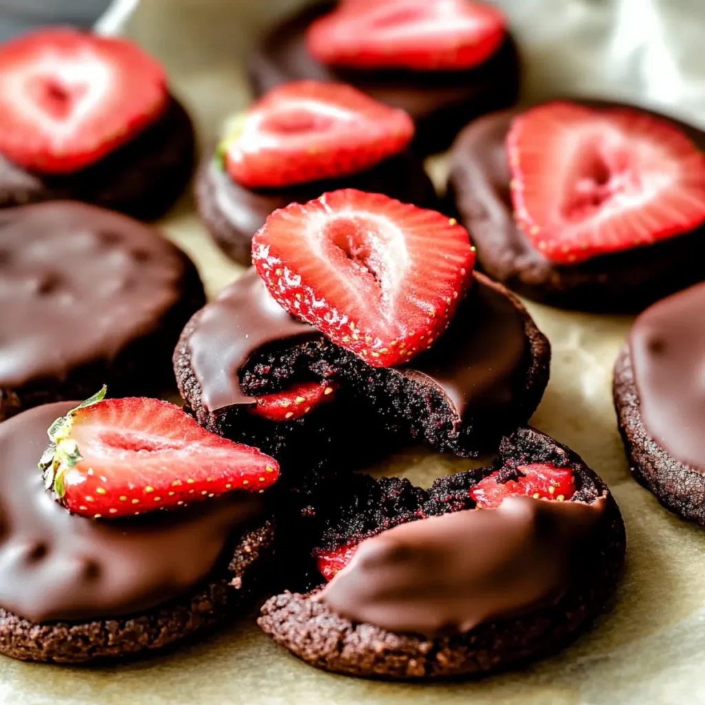 Chocolate Dipped Strawberry Cookies