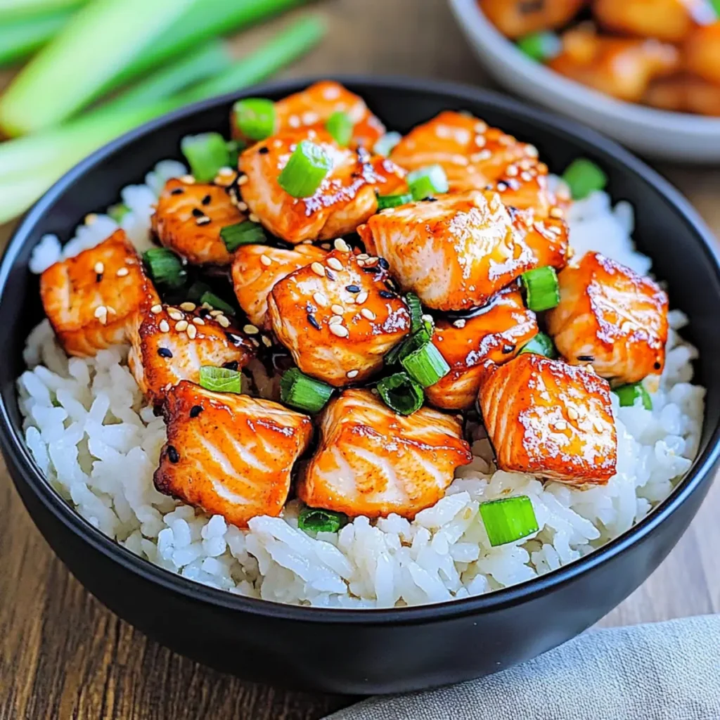 Crispy Bang Bang Salmon Bite Bowls