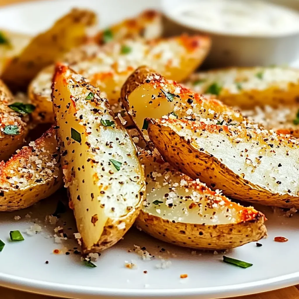 Crispy Garlic Parmesan Potato Wedges