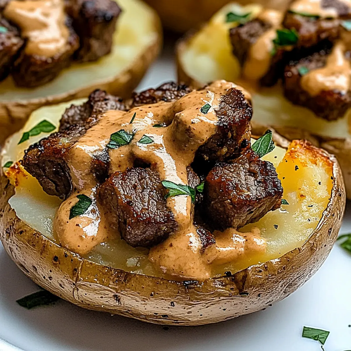 Loaded Baked Potato with Steak Bites