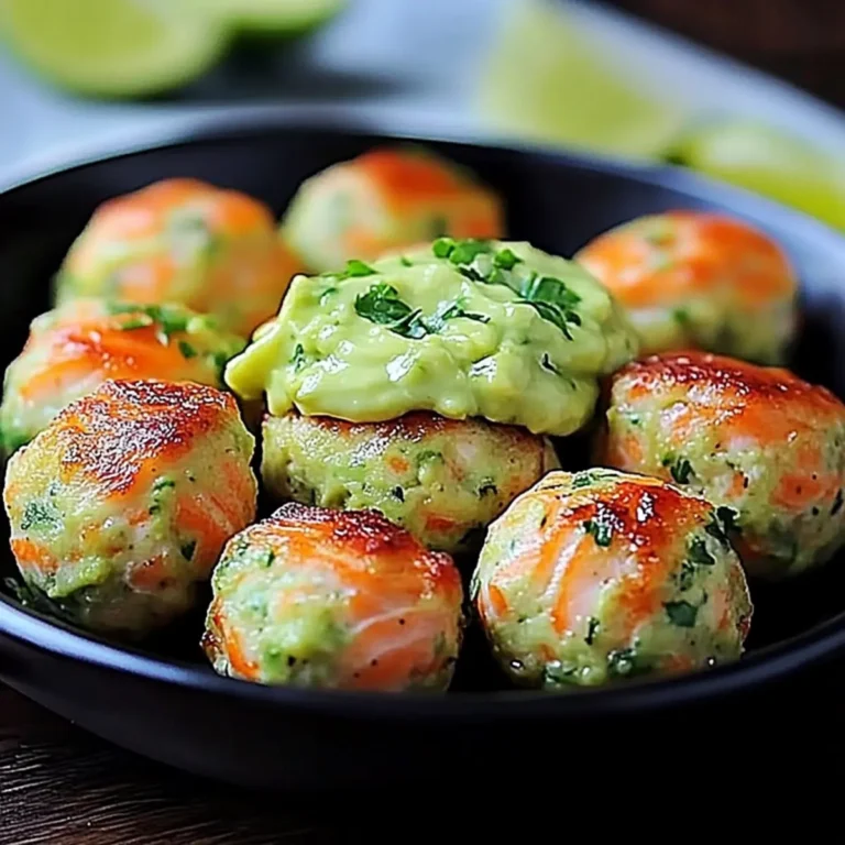Salmon Balls with Avocado Sauce