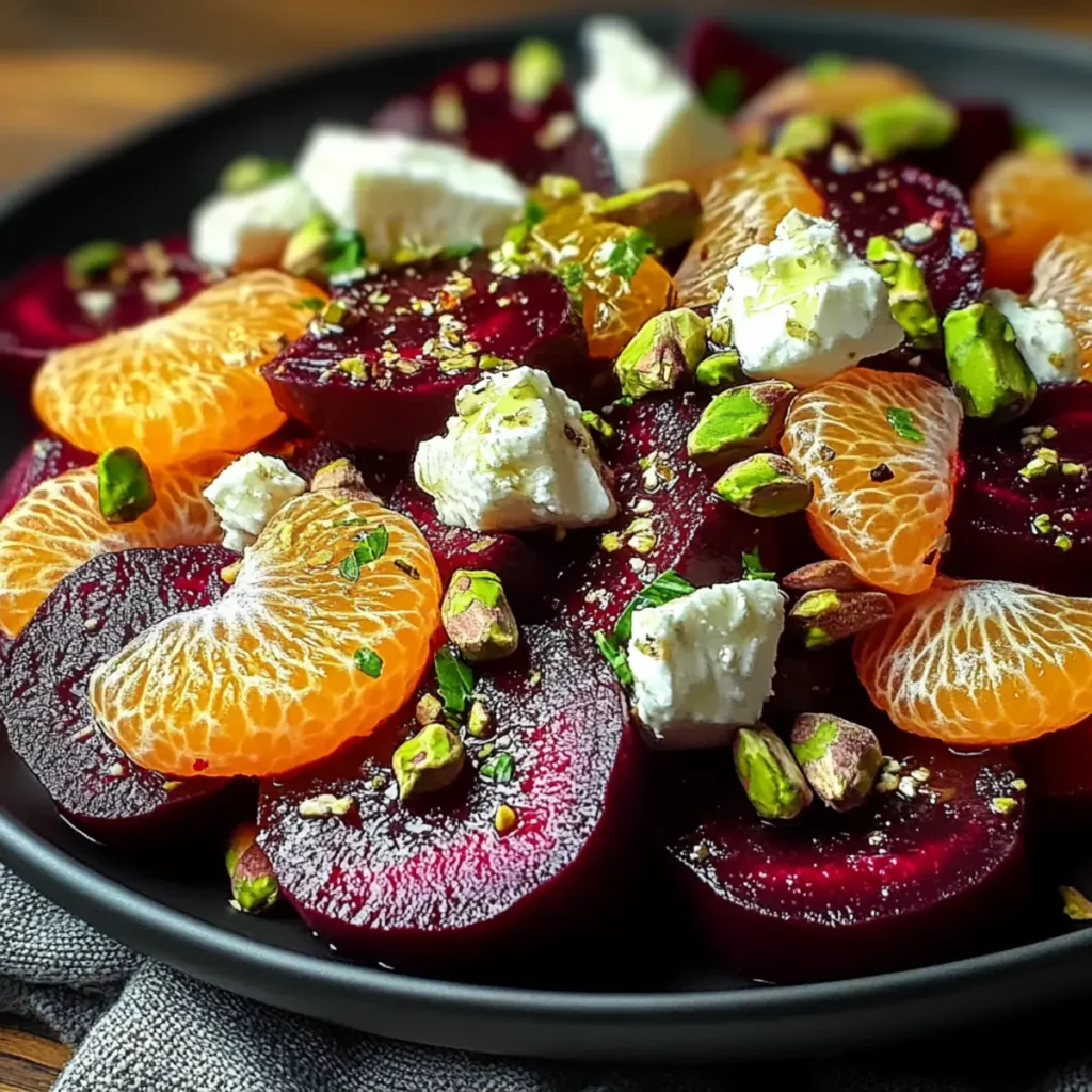 Vibrant Beet and Orange Salad with Creamy Feta and Crunchy Pistachios