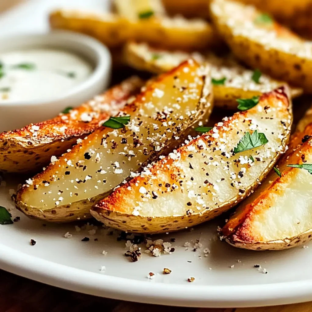 Crispy Garlic Parmesan Potato Wedges