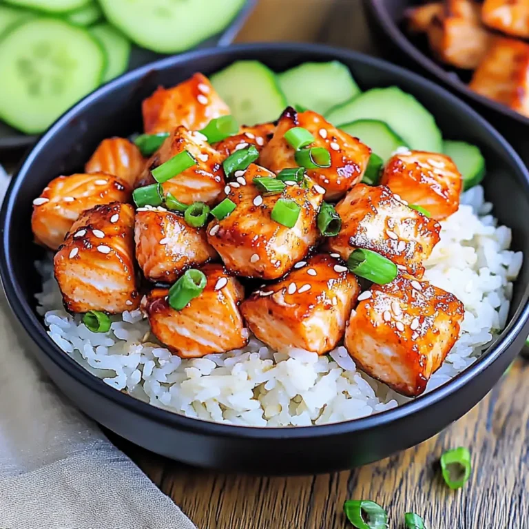Crispy Bang Bang Salmon Bite Bowls