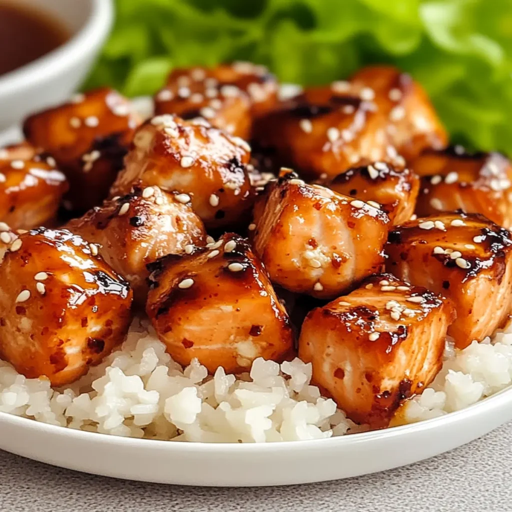 Crispy Honey Garlic Salmon Bites
