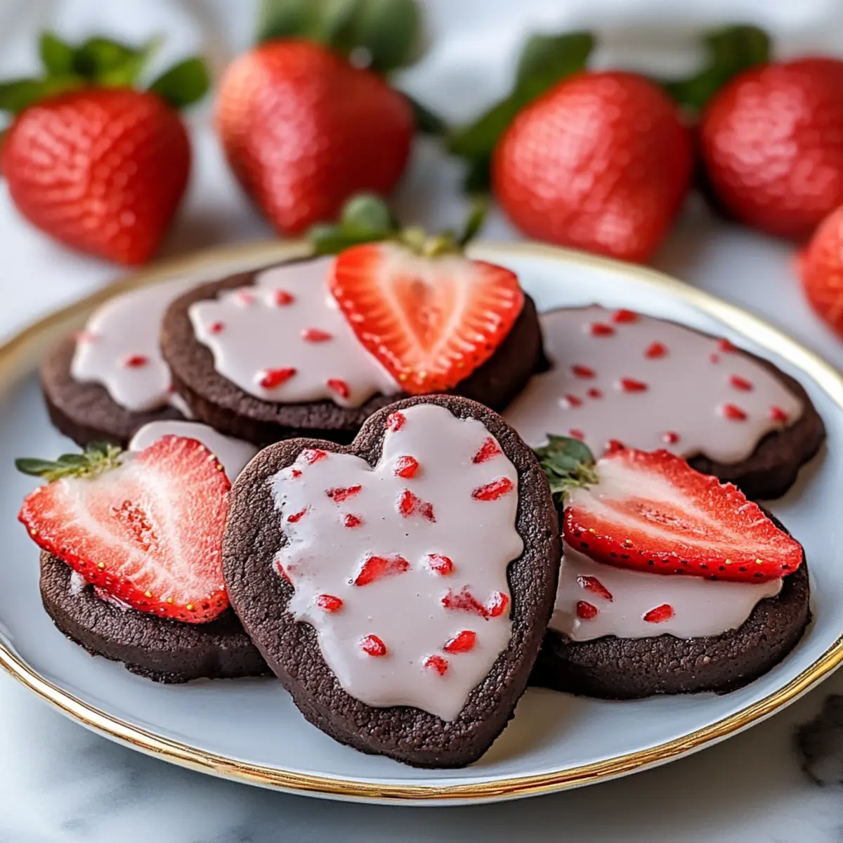 Chocolate Strawberry Cutout Cookies