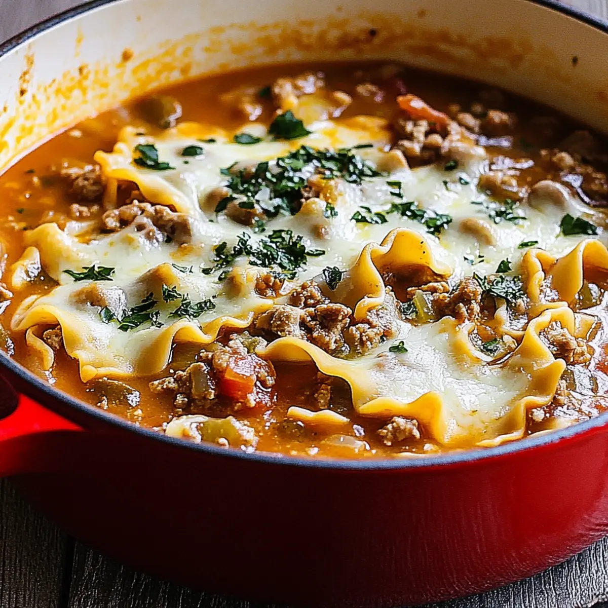 One Pot Lasagna Soup