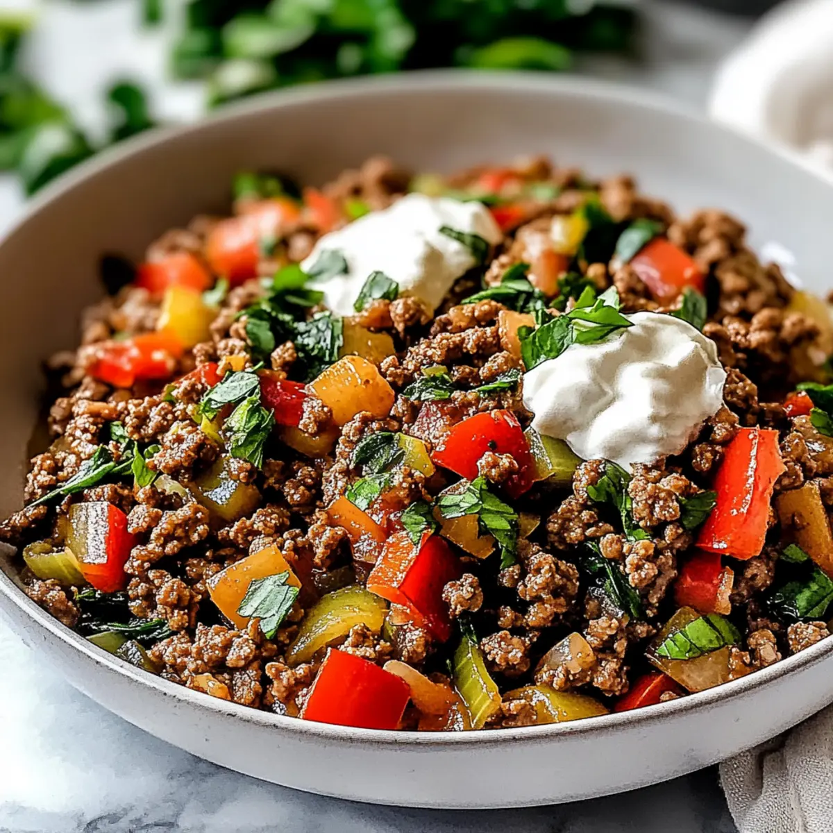 Mediterranean Ground Beef Stir Fry