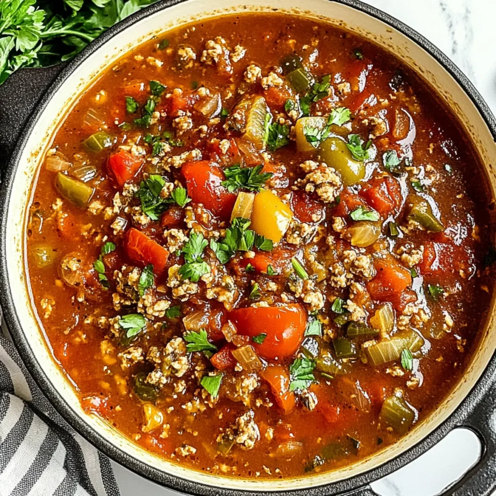 Homemade Stuffed Pepper Soup