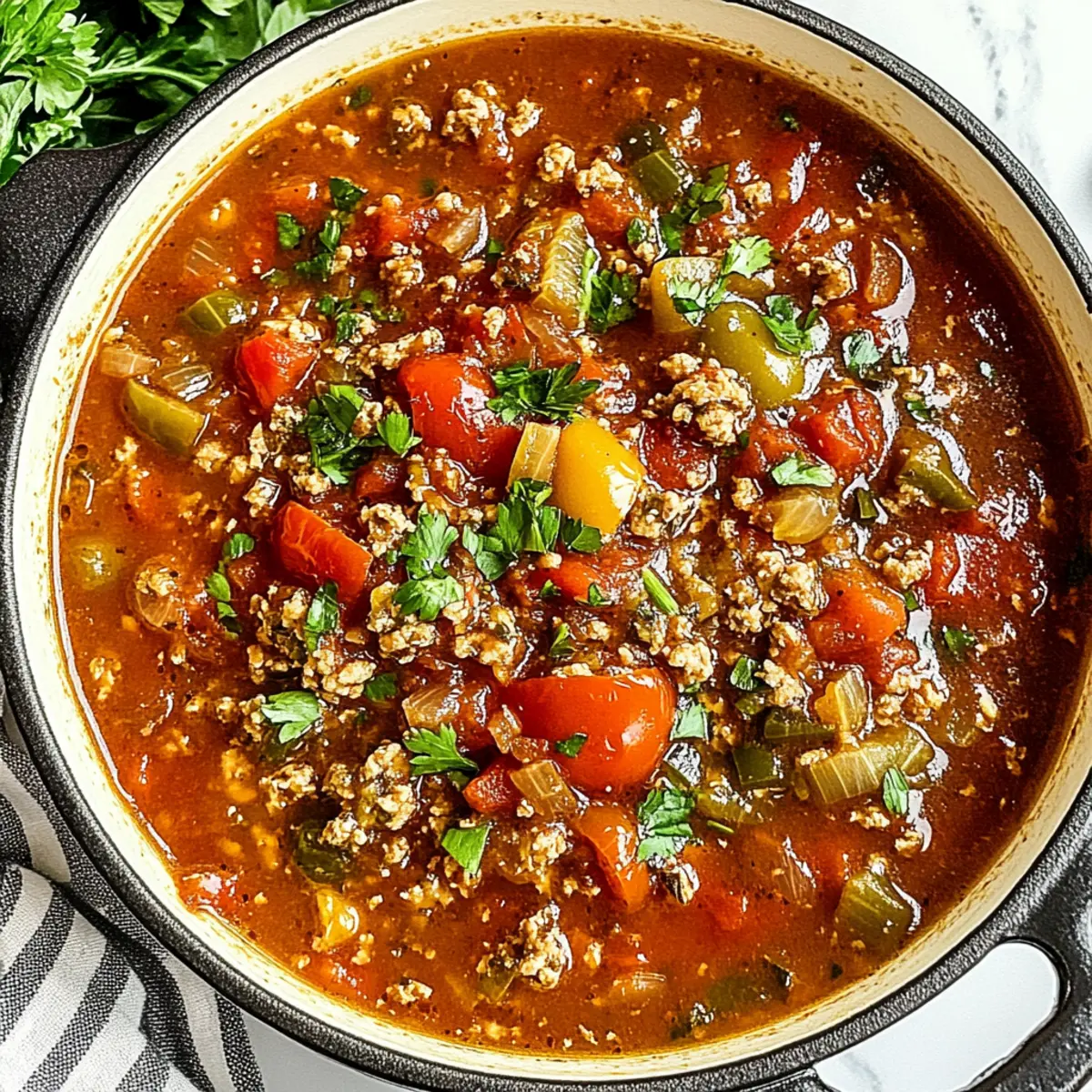 Homemade Stuffed Pepper Soup