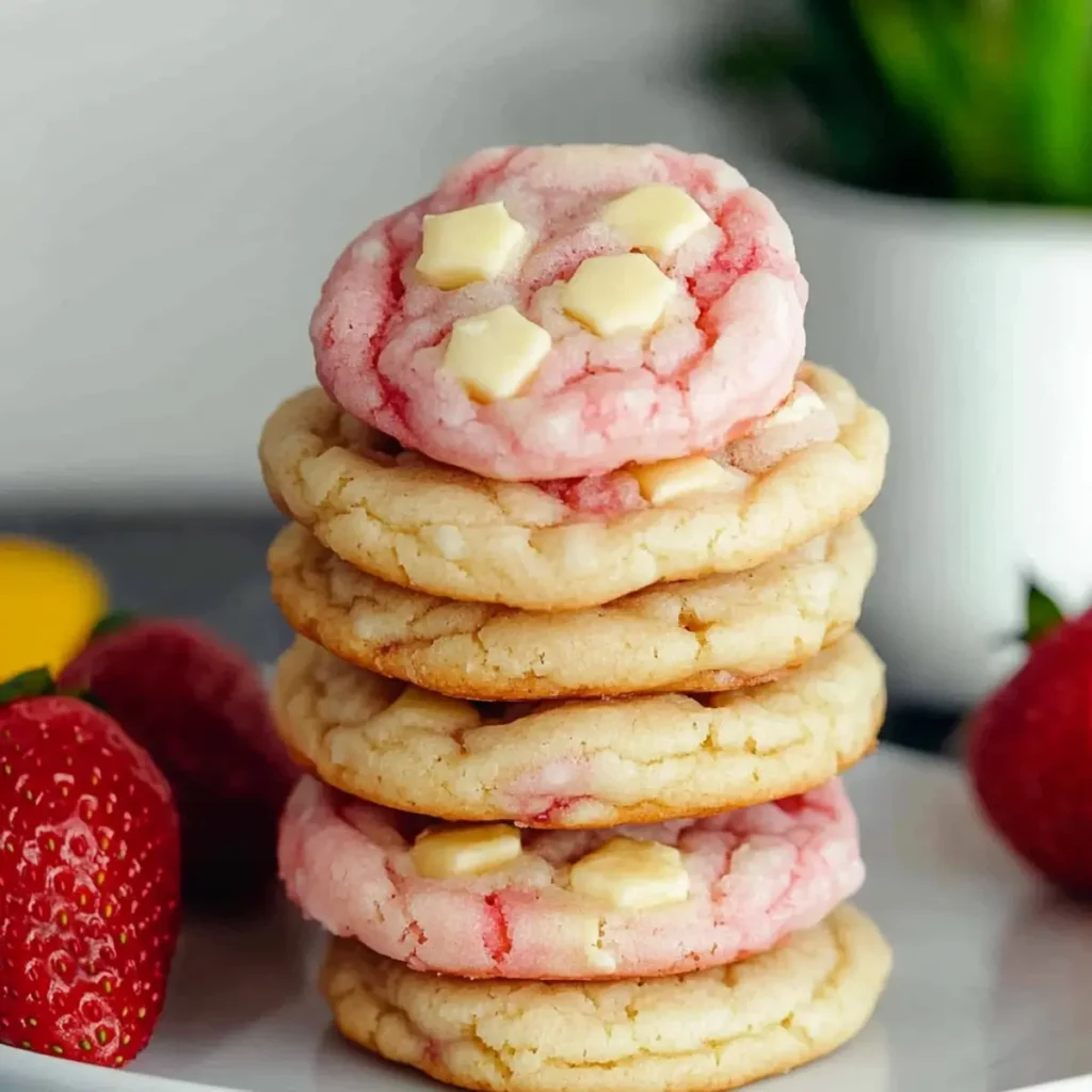 Strawberry Milkshake Cookies