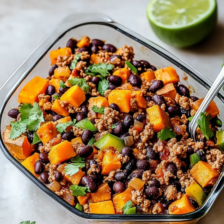 Ground Turkey Skillet with Black Beans and Sweet Potatoes