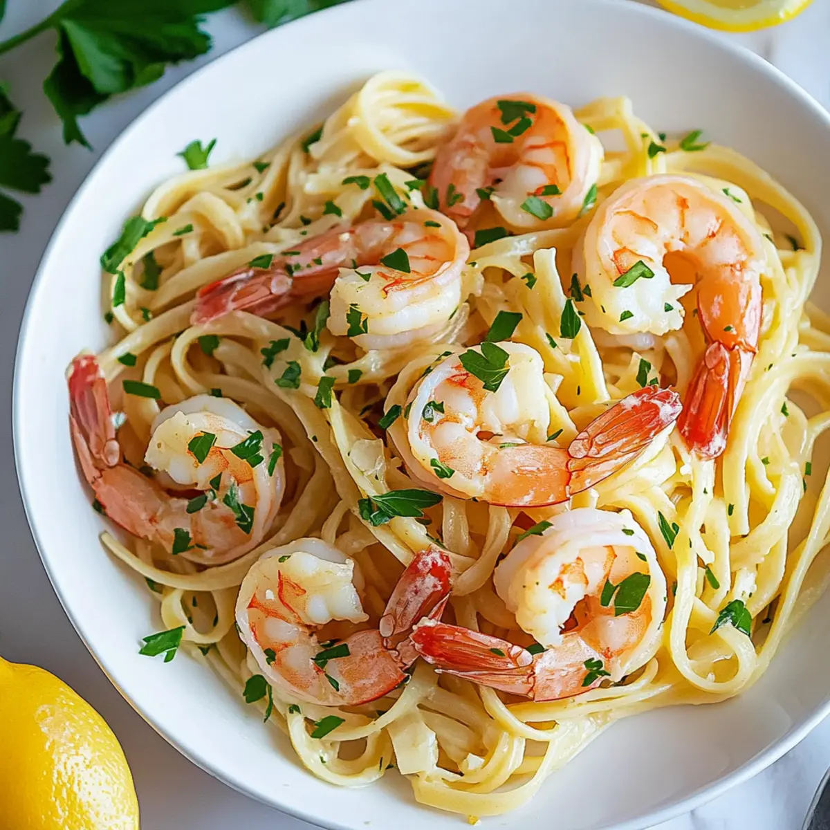 Shrimp Linguine with Garlic