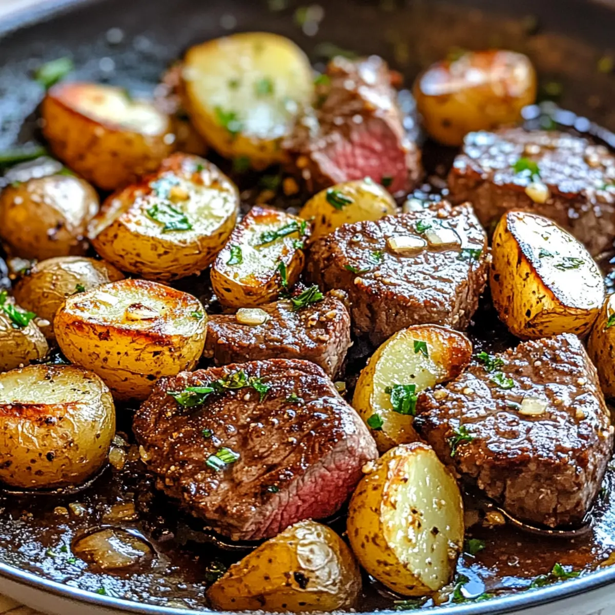 Sirloin Steak with Garlic Butter Potatoes