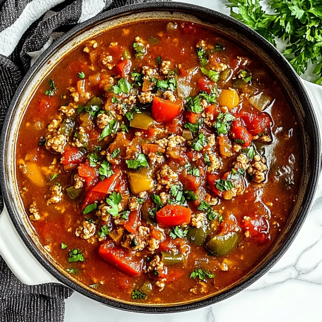 Homemade Stuffed Pepper Soup