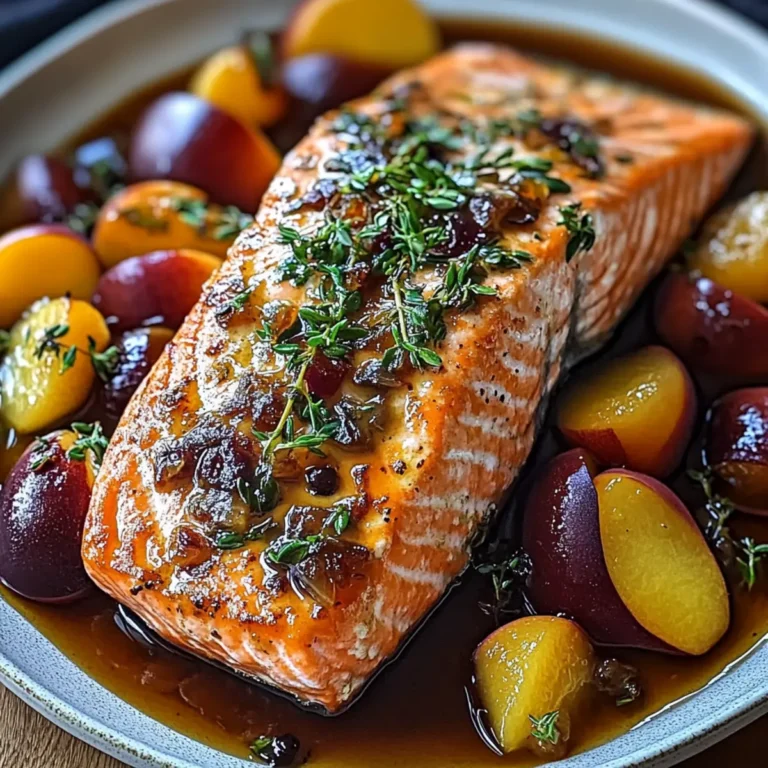 Bourbon Peach Roasted Salmon