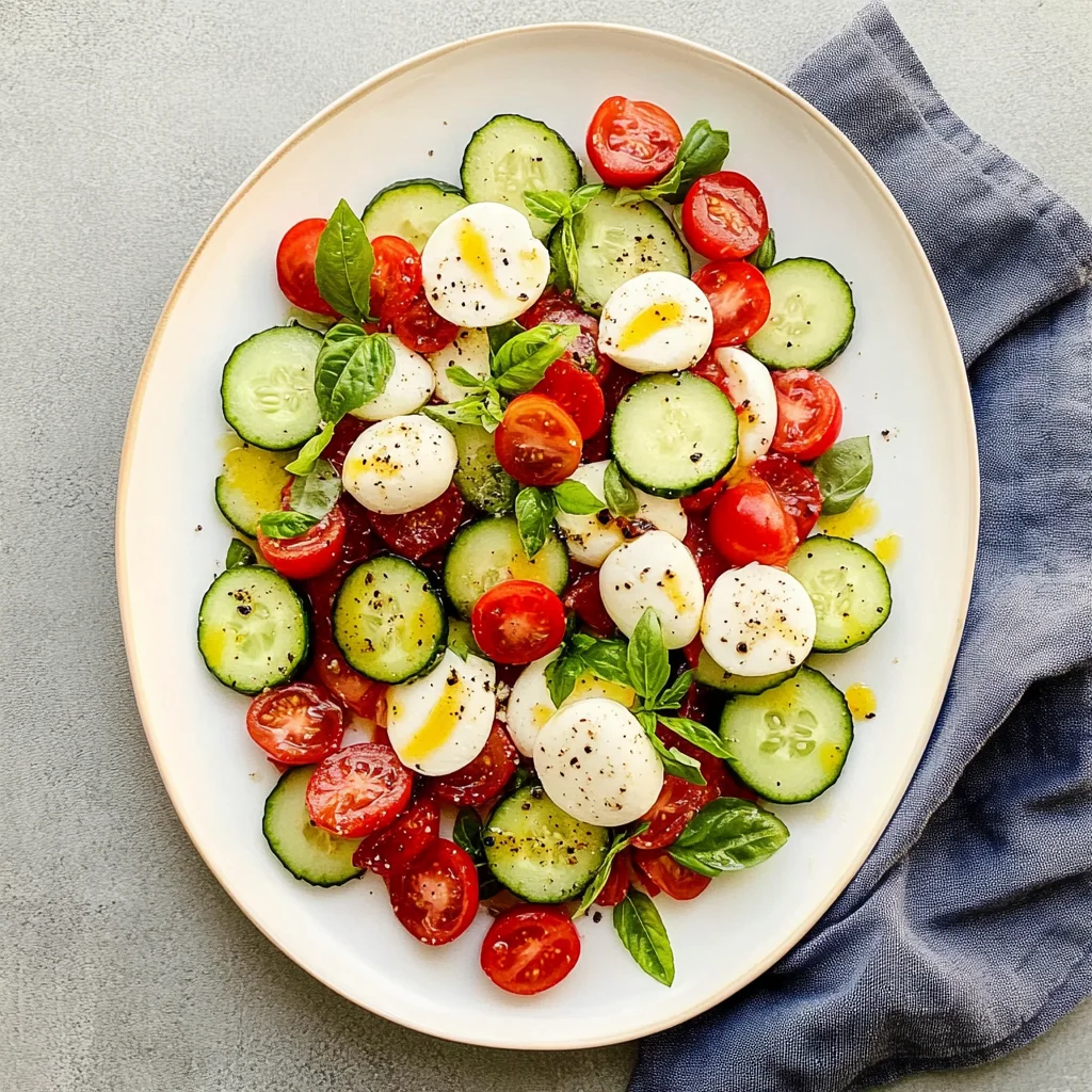 Cucumber Caprese Salad: Refreshingly Bright Delight