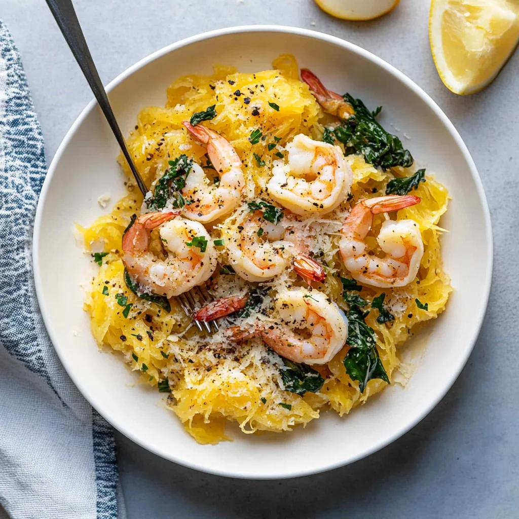Quick Spaghetti Squash Shrimp Scampi Recipe: Light and Fl…