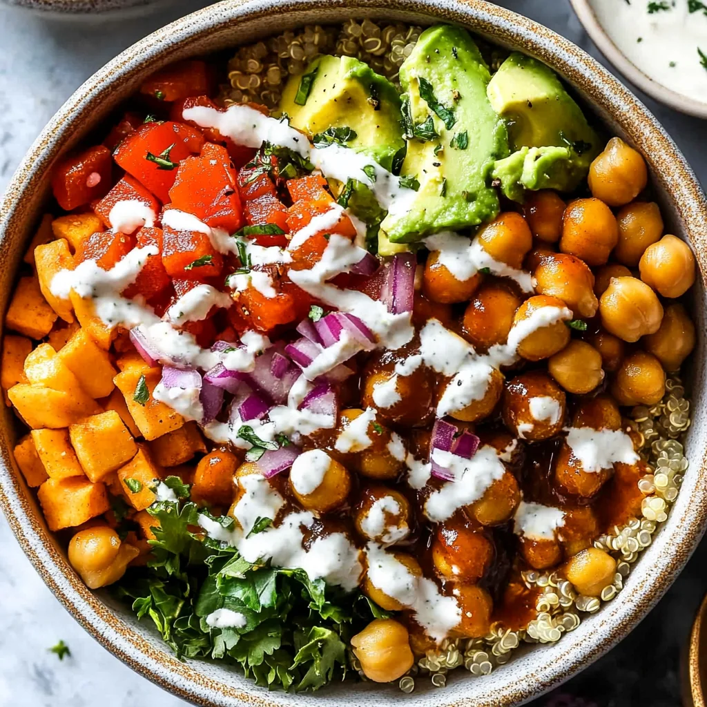 BBQ Ranch Chickpea Quinoa Bowls: Zesty and Satisfying