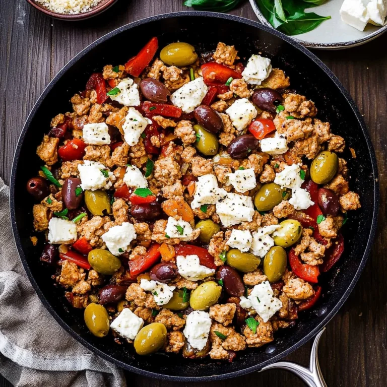 Mediterranean Keto Ground Chicken Skillet with Olives and…