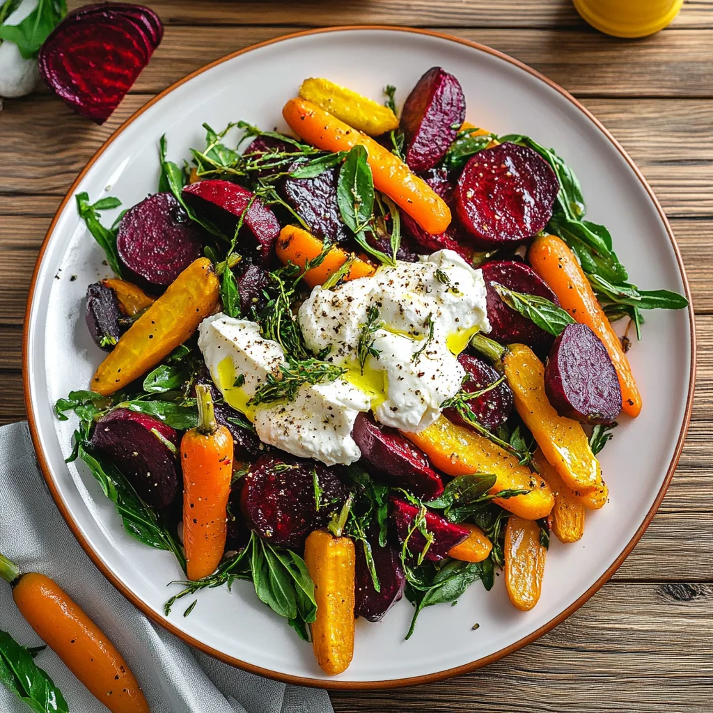 Roasted Beets and Carrots Salad with Burrata: Colorful De…