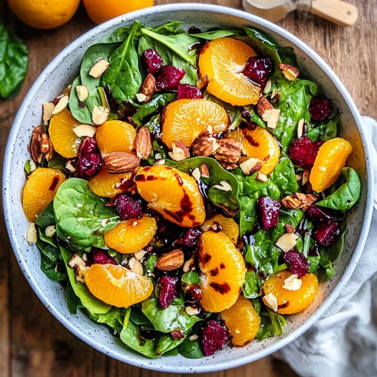 Spinach Mandarin Salad with Honey Balsamic Dressing: Brig…