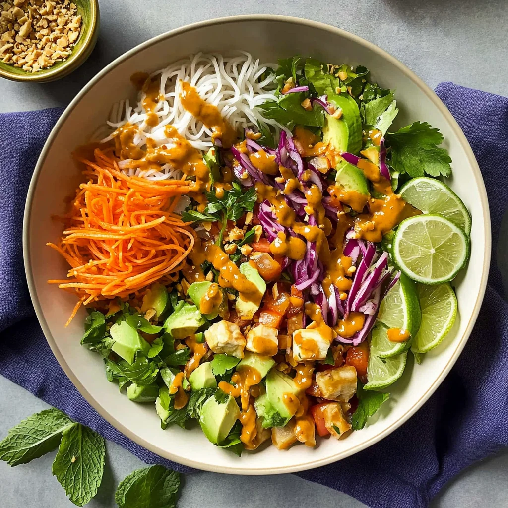 Spring Roll Salad with Peanut Dressing: A Flavor Explosion