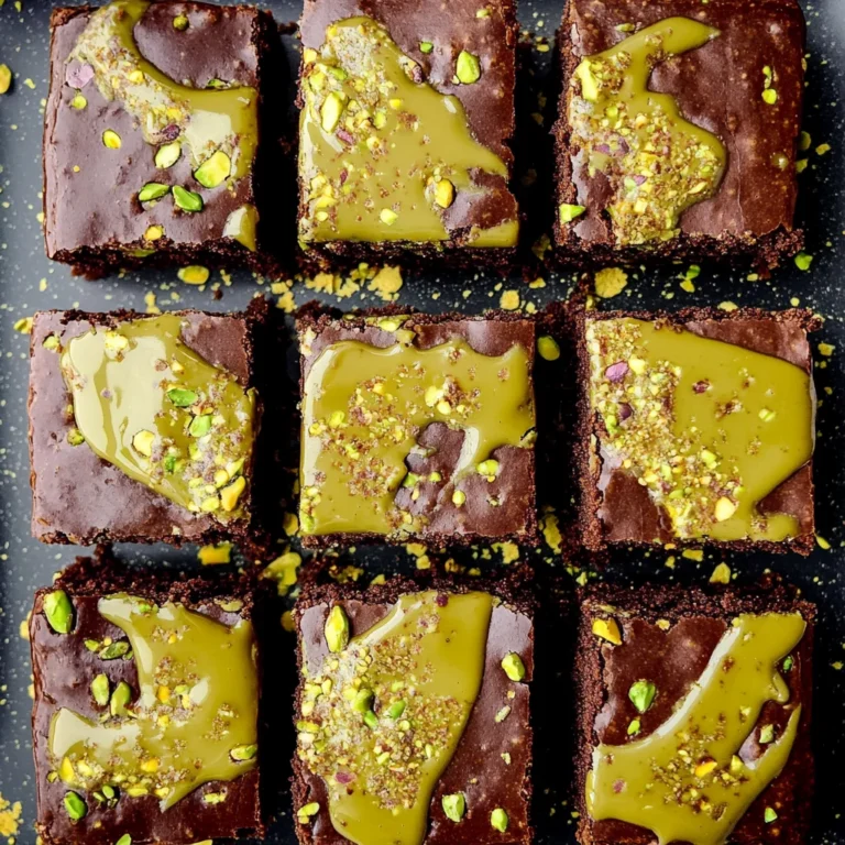 Pistachio Brownies with Pistachio Ganache: Indulgent Delight